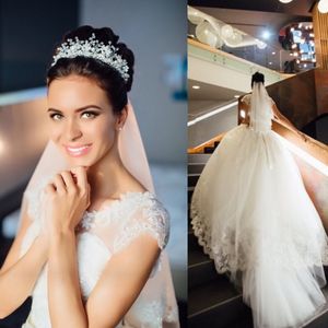 Lussuoso pizzo senza maniche Abiti da sposa Corsetto Corpetto Sfera trasparente Perle di cristallo Perline Strass Tulle Abiti da sposa Custo