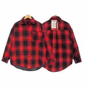 Homens casuais camisas vermelhas e pretas xadrez de algodão camisa de jaqueta solta moda novo desgaste casual dos homens