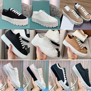 Wholesale high top black canvas shoes for sale - Group buy Wheel Cassetta Platform flat sneakers Designer Sneakers High Top Fabric Runner Trainers Women White Black Fabric Low cut Canvas Shoes