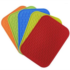 Mats & Pads Wholesale- Silicone Holder Kitchen Mat Heat Non-slip Resistant Trivet Tray Pot Straightener Tool Table Decoration Accessories Ma