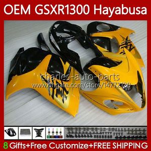 الجسم OEM لسوزوكي Hayabusa GSXR-1300 GSXR1300 08 09 10 11 12 13 77NO.54 GSXR 1300 الأصفر الأسود CC 1300CC 2014 2015 2016 2018 2018 GSX R1300 08-19 حقن هدية