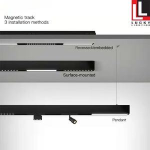 Creative Magnetic Lamp Holder Aluminum 0.5M 1M Ceiling Recessed Suspended LED Magnet Mount Lights Track Rail