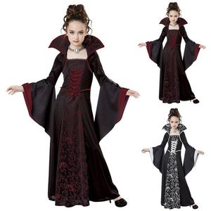 Halloween costume for kids Girls Witch Vampire Cosplay Costume disfraz Halloween mujer Children's performance clothing For Party LJ200930