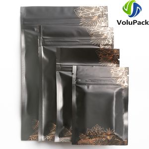 100pcs återanvändbara luktsäker väskor Paketväskor Värmeförsegling Zip Lock Pouches Eco Aluminium Folie Mylar Storage Väskor med Tear Notch 201021