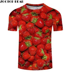 Maglietta fragola Maglietta con stampa 3D Maglietta da donna per uomo Estate Tee Harajuku Top Streatwear Camiseta Manica corta O-Collo Drop ship T200516