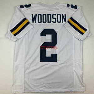 Özel Yeni Charles Woodson Michigan White College Dikişli Futbol Forması Herhangi bir İsim Numarası