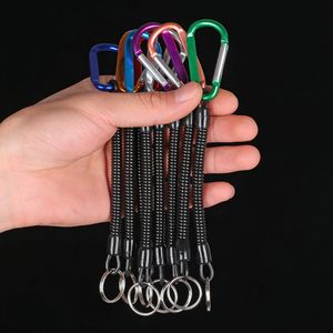 1PC Outdoor-Gadgets Taktische einziehbare Feder elastisches Seil Sicherheitsausrüstung Werkzeug Wandern Camping Anti-verlorenes Telefon Schlüsselbund Angeln Lanyards Outdoor