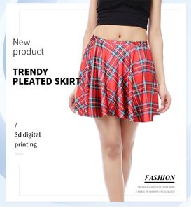 Realfine Skirt BZQ Women 3D Digital Printing Trendy saias plissadas para mulher tamanho livre