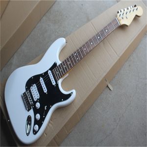 Guitarra elétrica de 6 cordas, hardware de metal cromado branco, Fingerboard de Rosewood