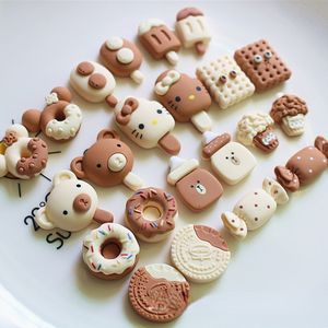 Cute Cat Ice Cream Milk Resin Jewelry Accessories Diy Hair Accessories Rubber Band Handmade Material