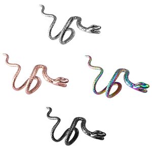 Icke-piercing Snake Ear Cuffs Brass Animal Croplage Wrap Punk Gothic Crawler Örhängen för Man And Woman