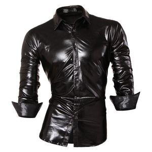 Jeansian Men's Fashion Dress Casual Shirts Button Down Long Sleeve Slim Fit Designer Z036 Black 201120