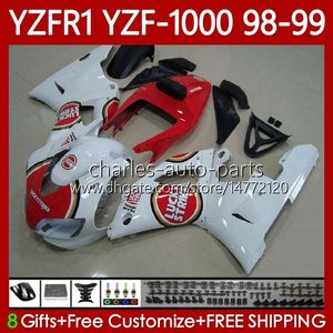Тело мотоцикла для Yamaha YZF-R1 YZF-1000 YZF R 1 1000 CC 98-01 Lucky RE 1 1000 CC 98-01 Lucky RED CUDLEWORE 82NO.19 YZF R1 1000CC YZFR1 98 99 00 01 YZF1000 1998 1999 2000 2001 OEM Обтекивает комплект