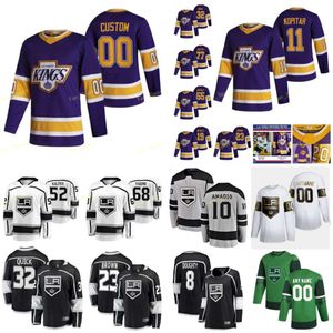 Drew Doughty # 8 Jonathan Quick # 32 Wayne Gretzky # 99 Los Angeles Kings Hockey sur Glace Jersey M-XXXL Hommes Sweat Respirant /À Manches Longues T-Shirt Anze Kopitar # 11