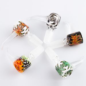 CSYC G068 Smoking Pipe Bowl 14mm 19mm Male Clear Handle Sticker Tobacco Screen Perc Wig Wag Slide Glass Bong Bowls