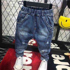 Kot erkek pantolon çocuk kot retro mavi düz renk çocuklar denim bahar rahat pantolon çocuk pantolon 2-7years G1220 için uygun