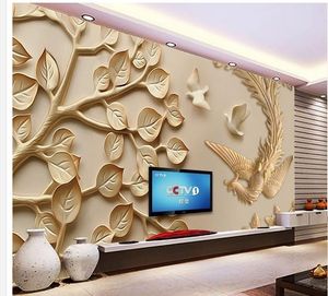 3d stereoscopic wallpaper Marble hand painted flower TV background wall marble background wall mural