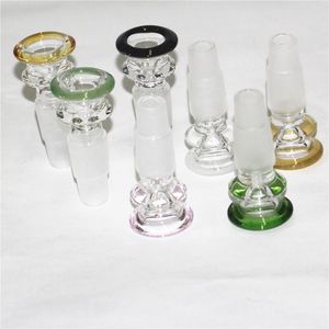 Narghilè 14mm e 18mm 2 in 1 ciotola di vetro maschile Accessori per fumatori congiunti Maniglia Bellissimo pezzo di ciotole per diapositive Per bong Tubi d'acqua