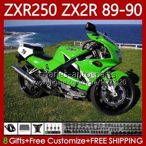 98 Kawasaki al por mayor-Faneros de motocicleta para Kawasaki Green Negro Ninja ZX2R ZXR250 ZX R R R250 ZXR Carrocería NO ZX2 R ZX R ZXR ZX R250 Kit de cuerpo completo