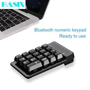 Клавиатуры Basix 19 Ключи Bluetooth Wireless Numeric Клавиатура Мини Numpad Number Pad Digital для ПК -учетных задач Keypad1