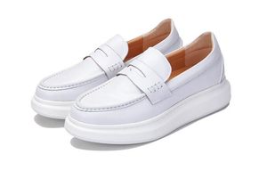 Branco novo sapato casual deslize em sapatos masculinos de alta qualidade sapatos de couro de couro para homens B S