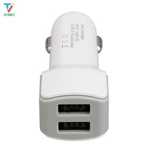 Car-styling 2.1A 1A U shape Dual 2 Port USB Car Charger Adapter for Smart Mobile Cell Phone 30pcs/lot
