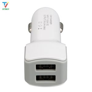 Car-styling 2.1a 1a U Shape Dual 2 Port USB Billaddare Adapter för Smart Mobile Cell Phone 30PCS / Lot