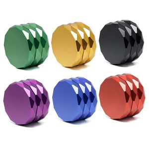 New metal diamond shape color aluminum alloy high-end 63mm 4-layer grinder smoking accessories cigarette holder wholesale