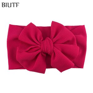 20 teile/los Boutique Breite Waffel Stirnband mit 6'' Bogen Einstellbare Stirnband Kinder Ohr Turban Großhandel Haar Zubehör HB104 LJ201226