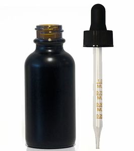 DHgate Assurance ml matte black glass essential oil bottle with measuring dropper pipette free ship