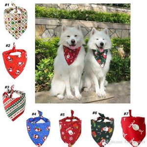 Dog apparel Christmas Bandanas Collar Bandana for Party Pet Scarf Neckerchief Washable bib and Cat Xmas Gifts