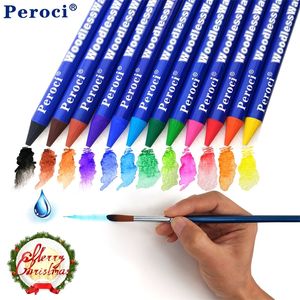 Wholesale soluble pencils resale online - Fine Art Premium Colored Pencils Watercolor lapis de cor Professional Woodless Water Soluble Colour Pencil Set for Painting Y200709
