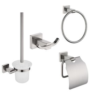 304 acessórios de banheiro de aço inoxidável conjunto de dupla roupão anel de toalha toalete titular titular papel de papel lj201211