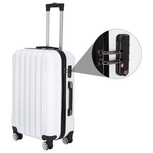 famous Designer Luggage set white leather Suitcase bag,Universal wheels Carry-Ons,Grid TRAVEL Aluminum Suitcase Business Trolley Case valise Lines pull initial