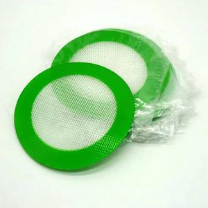 Grön rundform silikonmattor vax non-stick pads silikon torr ört mat matkvalitet bakning matta dabber ark burkar dab pad