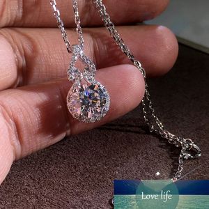 New Crystal Micro-studded Four-claw Pendent Necklace Jewelry Woman Girl Charm Gift Jewelery