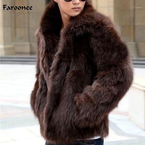 Mäns Jackor Foroondee Mäns Faux Fur Coat Vinter Tjockad Varm Outwear Overcoat Slim Fashion Casual Jacket Stor storlek Y18801