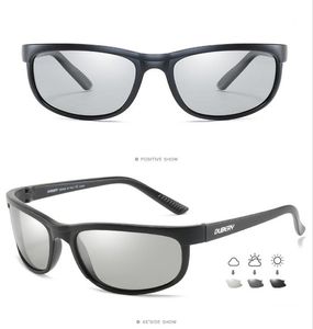 Alta Qualidade Esportes Polarizados Photochromic Sunglasses Homens Black Frame Discoloração Lentes Sun Óculos de Óculos de Óculos de Mudança