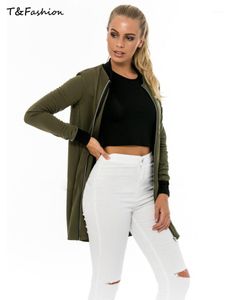 Giacche da donna All'ingrosso - Top primaverili da donna 2021 Cappotto solido a maniche lunghe Abbigliamento vintage Giacca bomber Chaquetas Mujer1