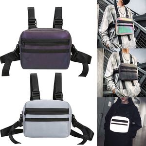 Rainbow Reflective Chest Bag Multifunctional Vest Style Men Women Chest Bag EDF88 Q0115