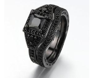 Pierścień Diamond Diamond Fine Luksusowe Czarne białe złote nano cyrkon Pierścień Wholle210h