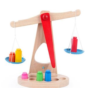 Gioco di parole crociate Nuovo giocattolo educativo Montessori Piccolo giocattolo in legno con bilancia New Balance con 6 pesi per bambini