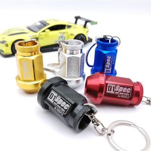 Keychains Drop JDM RACING D1 Spec Aluminum Alloy Car Wheel Lug Nuts Screw Keychain Keyring For Men Gilfs1