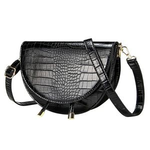 Designer-Crocodile Crossbody Pattern por Mulheres Half Round Pu Couro Bolsas Lady Bolsa Designer Bolsa de Ombro