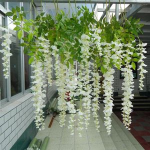 110cm Silk Wisteria Flower With Ivy Vine Artificial Flowers Home Wedding Decor Decorative Garland Fake