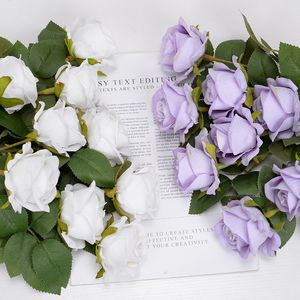 5 stks Kunstbloemen zijde Rose Long Branch Boeket voor Bruiloft Woondecoratie Fake Planten DIY krans levert accessoires 20220108 Q2
