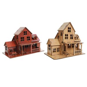 3D Puzzle Land Haus Gebäude Block Verdickt Montessori Frühen Lernen Spielzeug DIY Pappe Jigsaw Block Kinder Geschenk