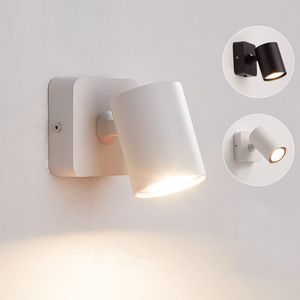Indoor 7W GU10 Led Ceiling Wall Lamp Light Modern Style Folding Rotation Home Hotel Bedroom Bedside Living Room Reading Wall Lamps