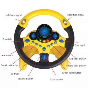Eletric Simulation Steering Wheel Toy Light Sound Baby Kids Musical Educational Copilot Stroller Steering Wheel Vocal Toys Key G1224
