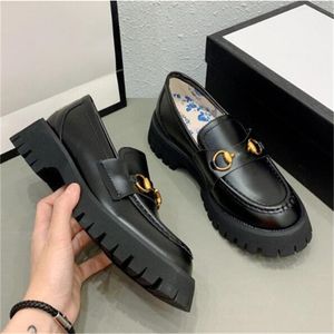 Luxury Designer Dress Shoes Womens Gold Horsebit Bee Broderi Platform Shoe Loafers Black White Women Sneakers